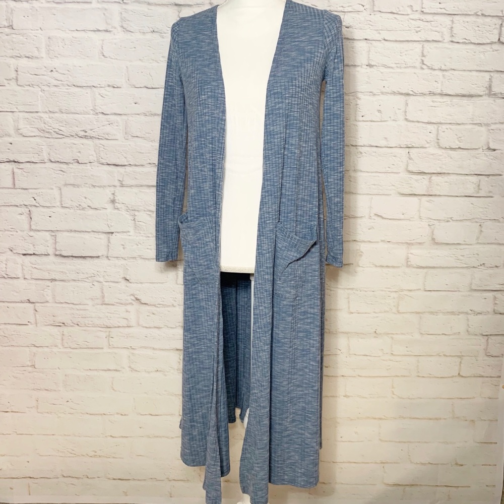 Womens Lularoe heather blue Sarah cardigan size XS